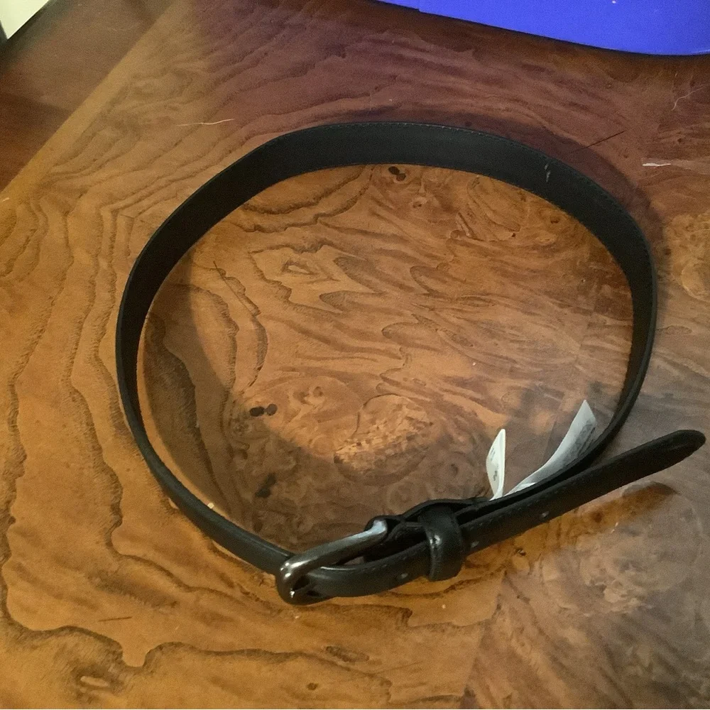 Janie and Jack black leather belt boys size 6-8 EUC